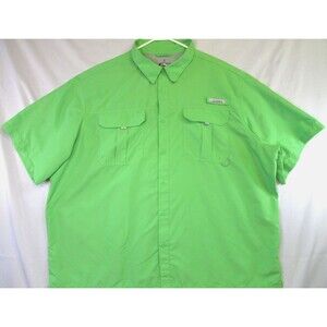 Habit Shirt Mens 4XL Green Flash Vented Fishing Outdoor Performance Button Front